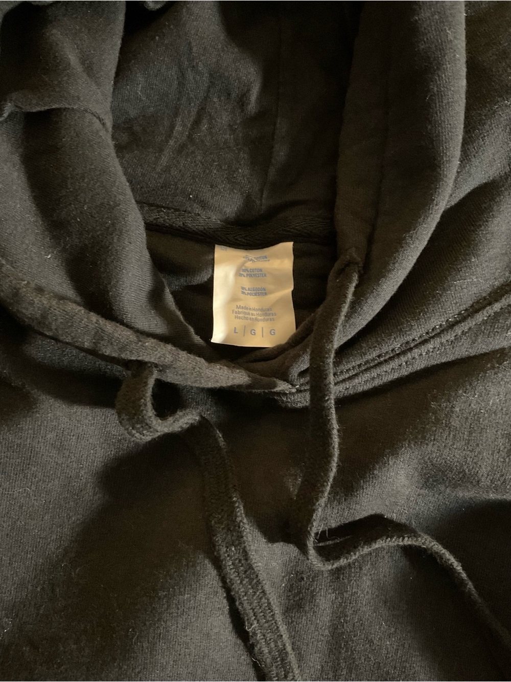 Men's Black Hooded Pullover Sweatshirt - Picture 3 of 4